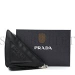 PRADA GRACE LUX TRIANGLE WRISTLET POUCH BLACK (27*15*6cm) - Image 2