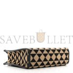 PRADA JACQUARD SAFFIANO TRIANGOLO SYMBOLE EMBROIDERED SMALL TOTE BLACK CORDA (29*22*9cm) - Image 3