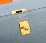 Hermès Kelly Togo Calf Gold hardware Linen blue size: 25Cm/ 28Cm - Image 9