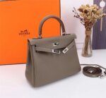 Hermès Kelly Togo Calf Sliver hardware Elephant grey size: 25Cm/ 28Cm - Image 3