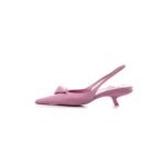 PRADA NYLON FLOWER POINTED TOE 45MM SLINGBACK PUMPS 40 PRIMULA