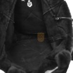 PRADA SHEARLING MONOTONE LOGO TOTE BLACK WHITE (34*33*13cm) - Image 5