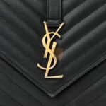 YSL MATELASSE CHEVRON MEDIUM SATCHEL BLACK 1187413 (24*17.5*6cm) - Image 7