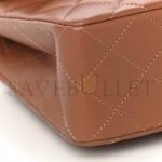 CHANEL LAMBSKIN QUILTED SMALL DOUBLE FLAP BROWN AS1117 (23*14.5*6cm) - Image 6