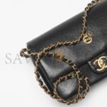 CHANEL SMALL FLAP BAG GRAINED SHINY CALFSKIN & GOLD-TONE METAL AS5186 (23*15*8cm) - Image 3