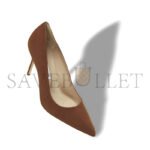 MANOLO BLAHNIK BB 90 BROWN SUEDE POINTED TOE PUMPS 9XX-0416-0012 - Image 3