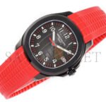 PATEK PHILIPPE AQUANAUT��BLACK VENOM��BLACK DIAL ON RED RUBBER STRAP WATCH 5167A - Image 3