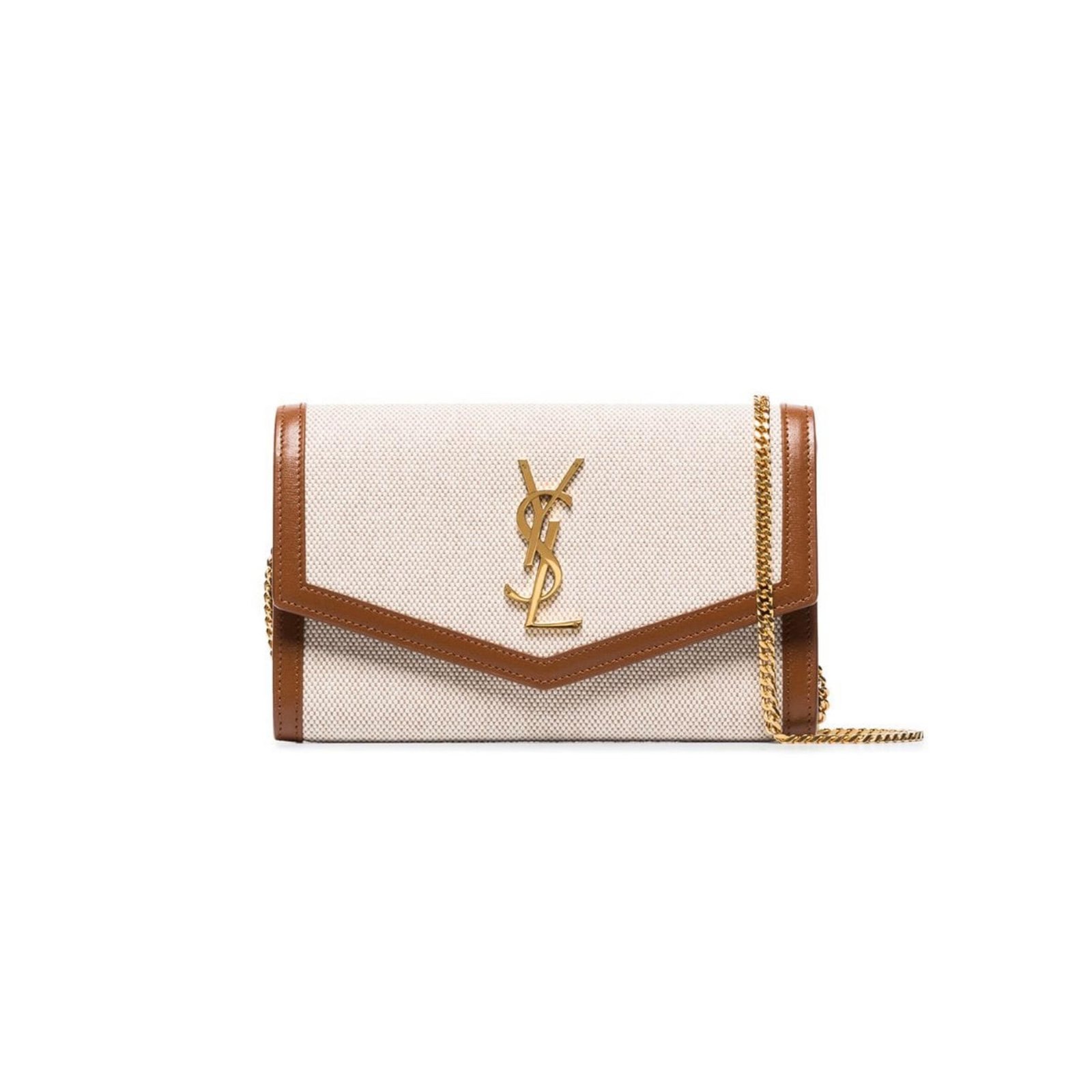 885cf0ecd7510484b8280306a81ef198fb80c898 YSL UPTOWN CHAIN WALLET IN LEATHER AND CANVAS SHOULDER BAG 607788305236 (19*12*3cm) - Image 1