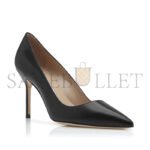 MANOLO BLAHNIK BB CALF 90 BLACK CALF LEATHER POINTED TOE PUMPS 9XX-0511-0009 - Image 2