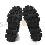 PRADA SPAZZOLATO ROIS RE-NYLON METAL TRIANGLE LOGO MONOLITH POUCH POCKET 55MM BOOTS 37 BLACK - Image 4