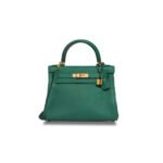 HERM�S MASTER KELLY 25 MALACHITE GREEN GOLD BUCKLE (25*17*7cm)