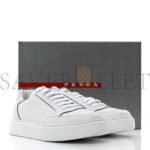 PRADA CALFSKIN MENS MONTANA LOW TOP SNEAKERS 7 WHITE - Image 2