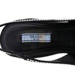 PRADA SATIN CRYSTAL LOGO 90MM SLINGBACK PUMPS 36.5 CRISTAL - Image 6