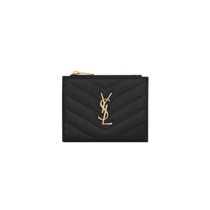 YSL CASSANDRE MATELASS� BI-FOLD WALLET IN GRAIN DE POUDRE LEATHER�575879BOW011000 (10.5*8.5*2.5cm)