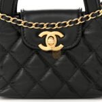 CHANEL SHINY CALFSKIN QUILTED MINI NANO KELLY SHOPPER BLACK (12.5*8*4cm) - Image 4