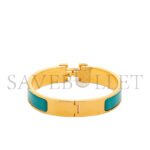 HERM�S�CLIC H TURQUOISE ENAMEL GOLD PLATED BRACELET - Image 3