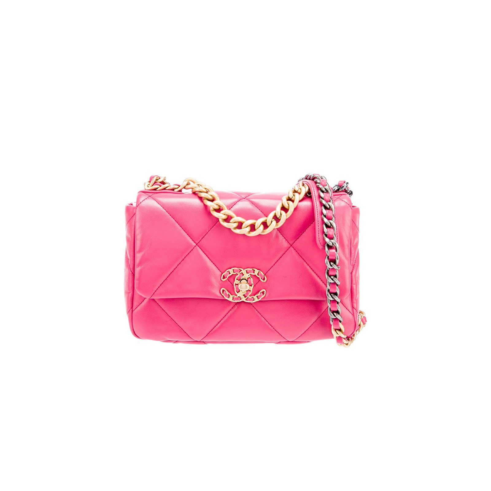 8d4a0ac812069aaf693390d280b7e83dbd88a70f CHANEL 19 BAG HOT PINK LAMBSKIN AS1160 (26*16*9cm) - Image 1