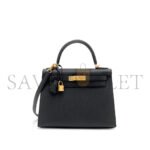 HERM�S MASTER A BLACK EPSOM LEATHER KELLY 28 WITH GOLD HARDWARE (28*22*10cm) - Image 2