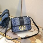 Women’s Fashion Canvas Blue Cowhide Handbag