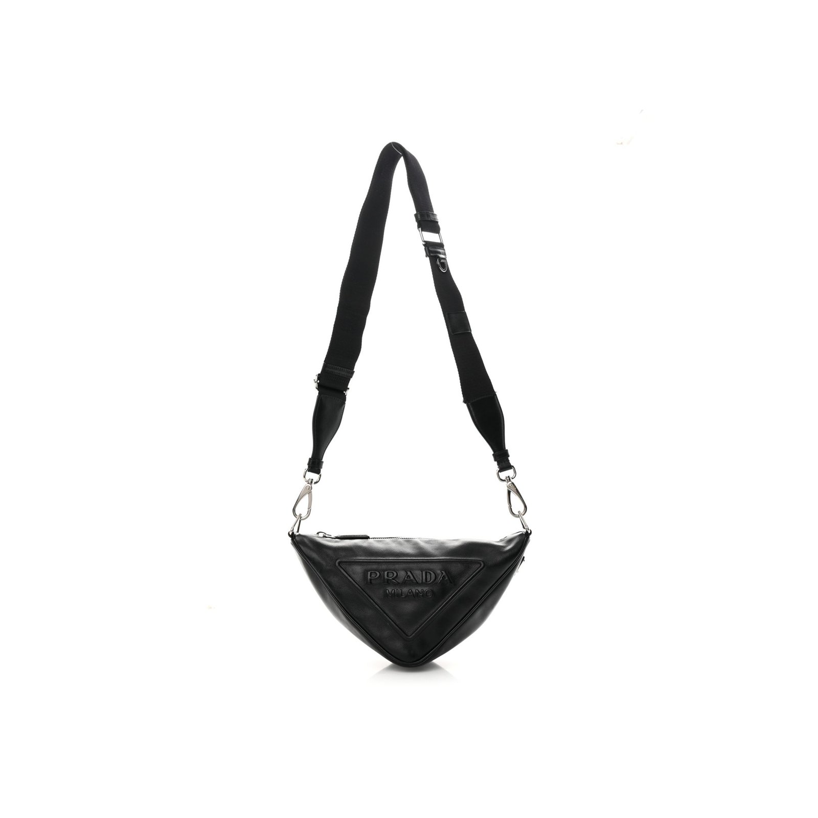 8ead3d771ee101ef76ed2d632165954896e190b3 PRADA GRACE LUX TRIANGLE SHOULDER BAG BLACK (25*15*11cm) - Image 1