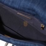 CHANEL BLUE QUILTED DENIM 19 FLAP BAG RUTHENIUM, BRUSHED GOLD AND PALE GOLD HARDWARE AS1160 (26*16*9cm) - Image 6