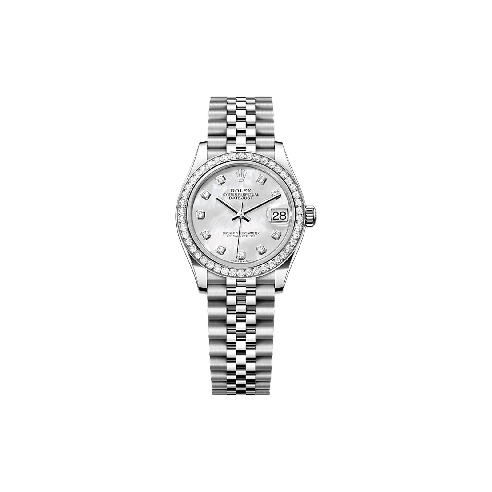 8f325266acc023e063a73f8c193461ec1ef2771a ROLEX DATEJUST 31 OYSTER, 31 MM, OYSTERSTEEL, WHITE GOLD AND DIAMONDS WATCH 278384RBR - Image 1