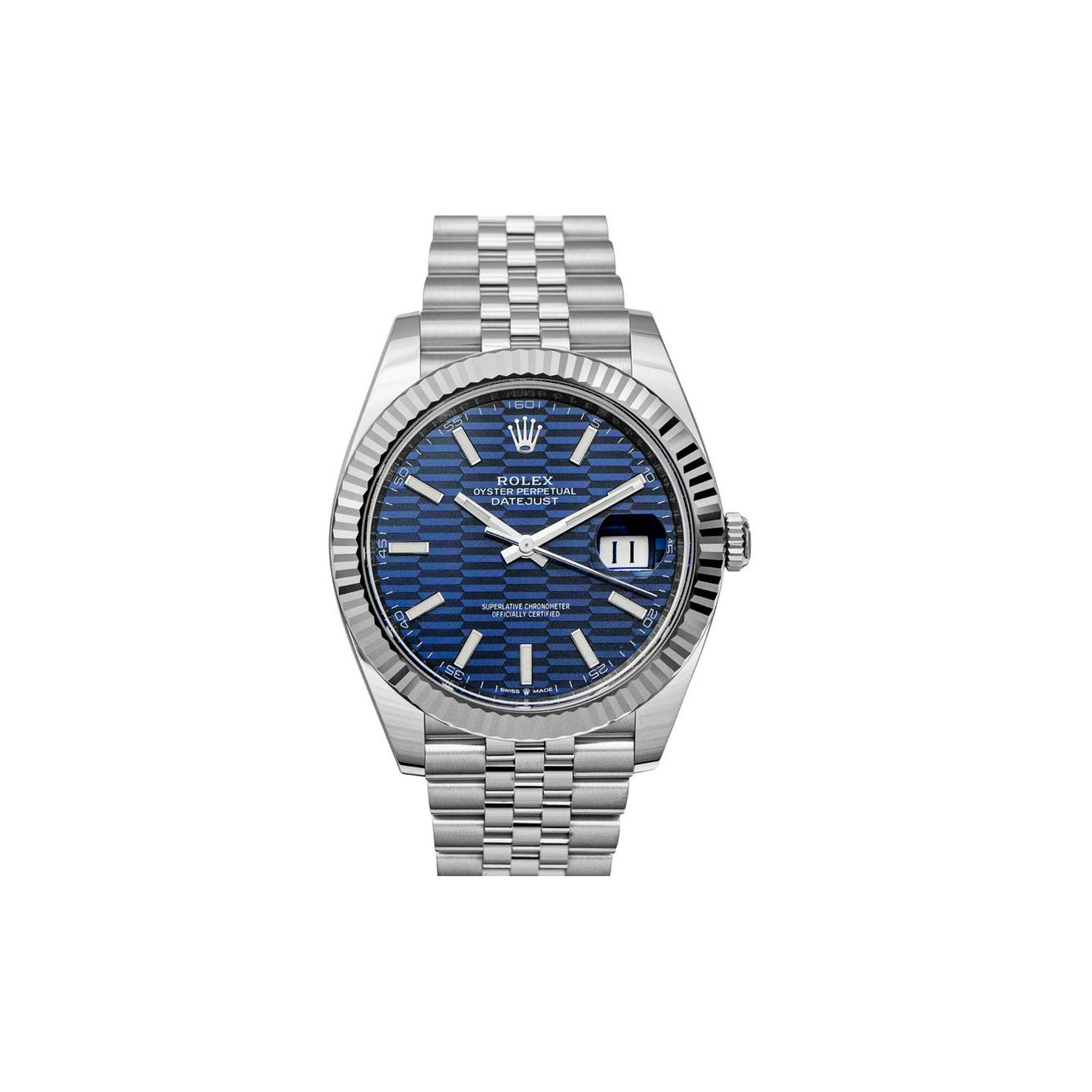 8f8d5d5bdefa1f6f7ba5f25dd4a0e2d8e9df38d9 ROLEX DATEJUST SERIES BLUE DIAL MEN'S 18KT WHITE GOLD AUTOMATIC WATCH 126334-0032 - Image 1