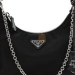 PRADA NYLON RE-EDITION 2005 SHOULDER BAG BLACK (18*18*6cm) - Image 6