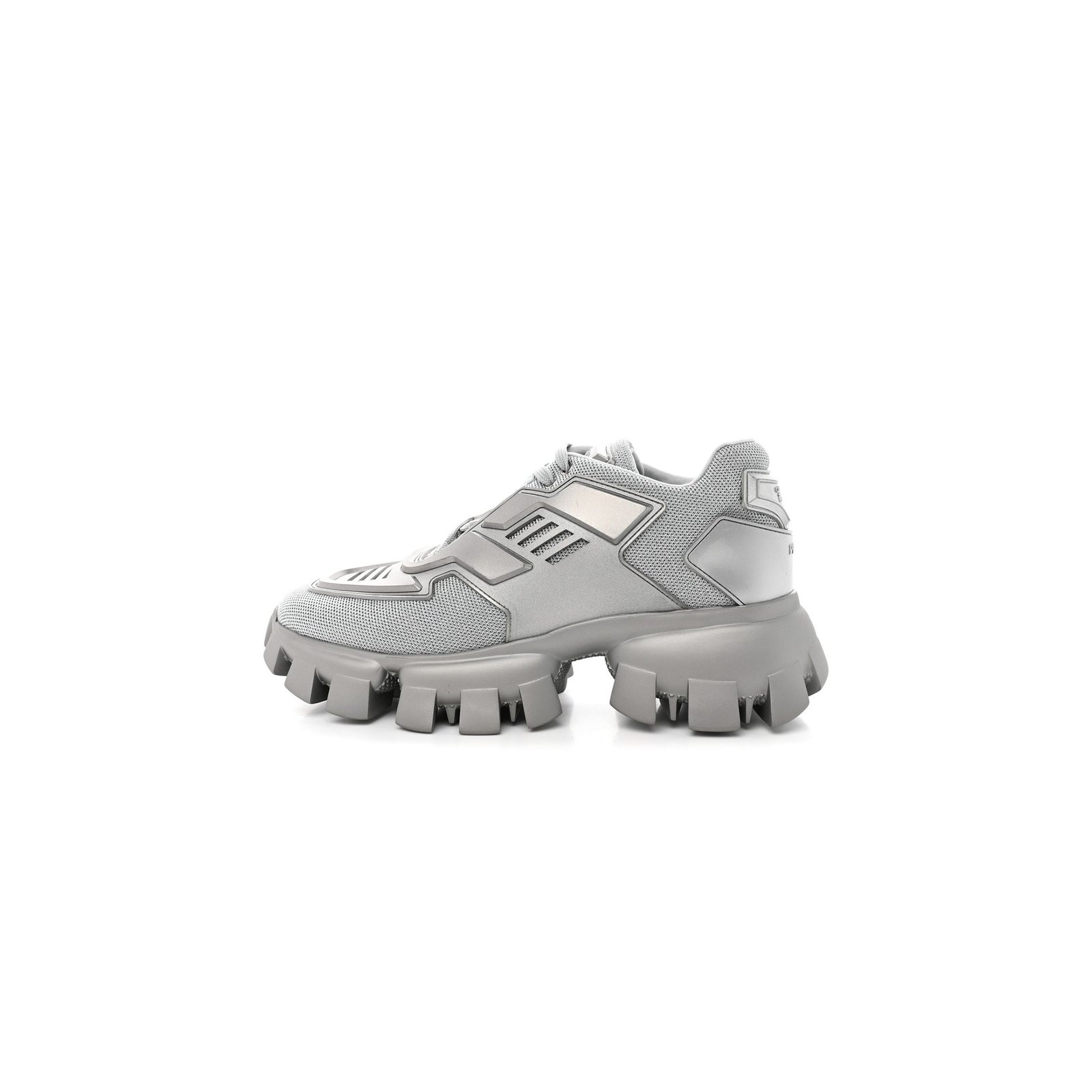 90329d98cea4536220e0b51ec2de301197a9b2cf PRADA RUBBER TECHNICAL KNIT FABRIC CLOUDBUST THUNDER SNEAKERS 40 ARGENTO - Image 1