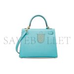 HERM�S MASTER MACARON BLUE KELLY 25 WITH GOLD HARDWARE (25*17*7cm) - Image 3