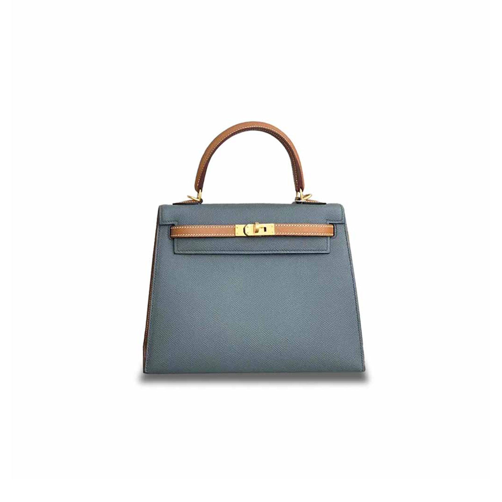 905914006bf946696f3b3f933cd1c8f8b5f128b4 HERM�S MASTER KELLY 25 EPSOM ALMOND GREEN WITH GOLDEN BROWN BRUSHED GOLD BUCKLE (25*17*7cm) - Image 1