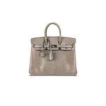 HERM�S MASTER BIRKIN 30 LIZARD ELEPHANT GREY SILVER BUCKLE H028352CA57 (30*22*16cm)
