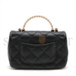 CHANEL MINI MATRASSE 2WAY SHOULDER BAG TOP HANDLE BLACK G GOLD AS4847 (19*12*6cm) - Image 2