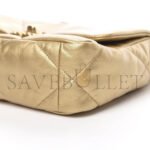 CHANEL 19 FLAP METALLIC GOATSKIN QUILTED MEDIUM GOLD AS0060 (26*16*9cm) - Image 5
