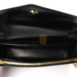 PRADA BRUSHED CALFSKIN ENVELOPE CHAIN CROSSBODY FLAP BLACK (19*13*5cm) - Image 6