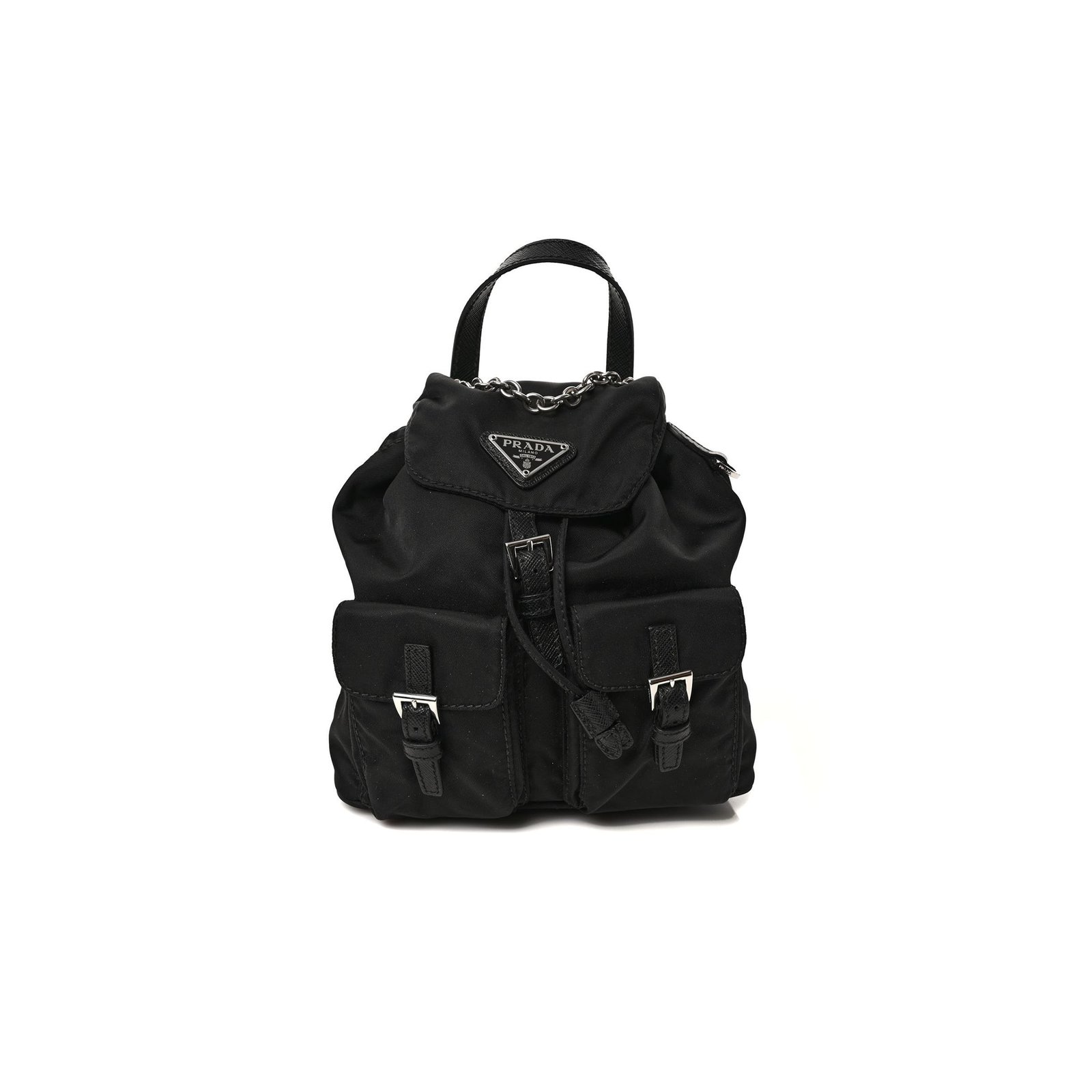 93bc40407b455a25dc4b1d1f32d1ed8c9549c39a PRADA NYLON VELA MINI CROSSBODY BACKPACK BLACK (18*17*8cm) - Image 1