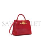 HERM�S MASTER SHINY CHINESE RED ALLIGATOR KELLY 28 WITH GOLD HARDWARE (28*22*10cm) - Image 3