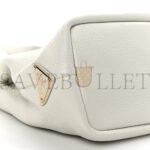 PRADA VITELLO DAINO SOFT PERFORATED LOGO TOTE WHITE (30*27*13cm) - Image 4