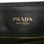 PRADA SOFT CALFSKIN TRIANGOLO SYMBOLE EMBOSSED MEDIUM TOTE BLACK (35*27*11cm) - Image 5