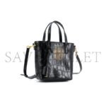 YSL BLACK MINI TOY SHOPPING CROC-EFFECT LEATHER TOTE 51307168 (18*17*8cm) - Image 2