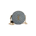 YSL VINYLE MATELASSE DENIM CROSSBODY BAF 40917598 (17*17*5.5cm)