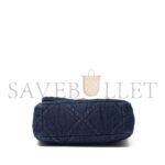 CHANEL BLUE QUILTED DENIM 19 FLAP BAG RUTHENIUM, BRUSHED GOLD AND PALE GOLD HARDWARE AS1160 (26*16*9cm) - Image 5