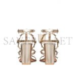 VALENTINO ROCKSTUD METALLIC CALFSKIN LEATHER ANKLE STRAP SANDAL 90MM 5W2S0749RZD_S69 - Image 3