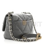 CHANEL LAMBSKIN QUILTED MEDIUM CHANEL 19 FLAP GREY AS1160 (26*16*9cm) - Image 2
