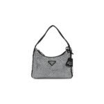 PRADA SATIN CRYSTAL MINI RE-EDITION 2000 BAG BLACK (22*17*6cm)