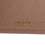 PRADA SAFFIANO TRIANGLE CONTINENTAL ZIP WALLET POWDER PINK (16*9*2cm) - Image 6