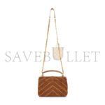 YSL MATELASSE CHEVRON STUDDED MEDIUM COLLEGE BAG IN SUEDE 392737400526 (24*17*6cm) - Image 2