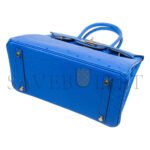 HERM�S MASTER BIRKIN 25 OSTRICH GREEK BLUE GOLD BUCKLE H041933CK89 (30*22*16cm) - Image 4
