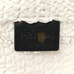 PRADA YARN RAFFIA EFFECT CROCHET EMBROIDERED SMALL LOGO TOTE WHITE (25*23*8cm) - Image 5