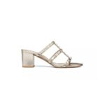 VALENTINO ROCKSTUD METALLIC CALFSKIN LEATHER SLIDE SANDAL 60MM 5W2S0C47JXH_S69